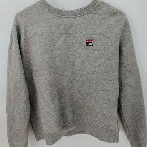 gray fila crewneck sweatshirt